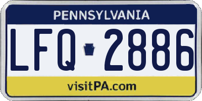 PA license plate LFQ2886