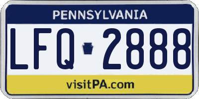 PA license plate LFQ2888
