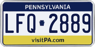PA license plate LFQ2889