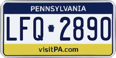 PA license plate LFQ2890