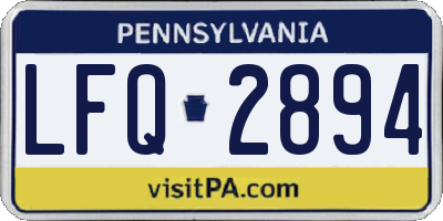 PA license plate LFQ2894