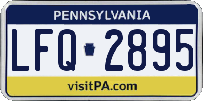 PA license plate LFQ2895