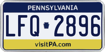 PA license plate LFQ2896