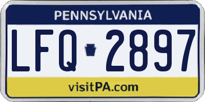 PA license plate LFQ2897
