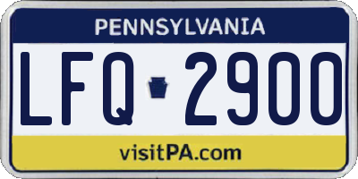 PA license plate LFQ2900