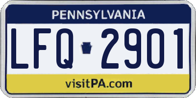 PA license plate LFQ2901