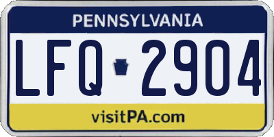 PA license plate LFQ2904