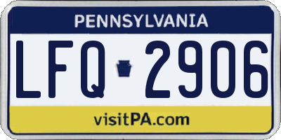 PA license plate LFQ2906