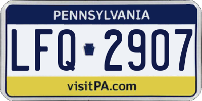 PA license plate LFQ2907