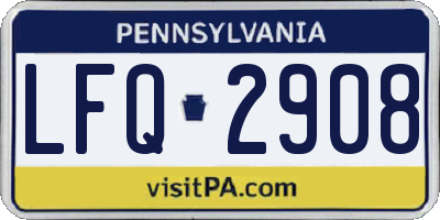 PA license plate LFQ2908