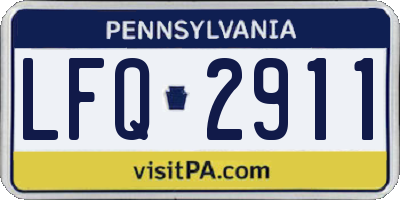PA license plate LFQ2911