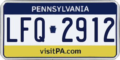 PA license plate LFQ2912