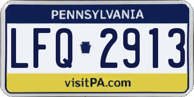 PA license plate LFQ2913