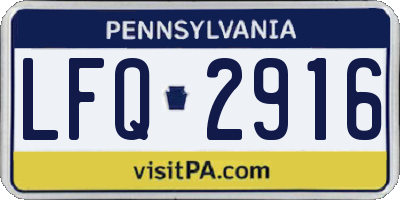 PA license plate LFQ2916