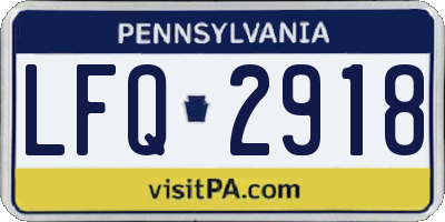 PA license plate LFQ2918