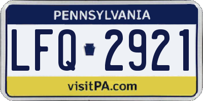 PA license plate LFQ2921