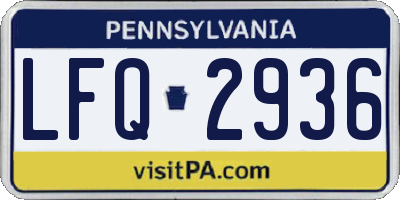 PA license plate LFQ2936