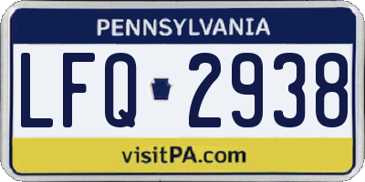 PA license plate LFQ2938