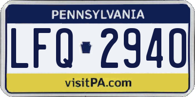 PA license plate LFQ2940