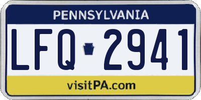 PA license plate LFQ2941