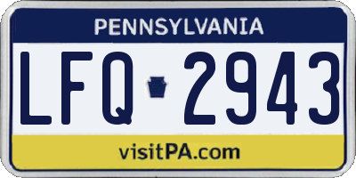 PA license plate LFQ2943