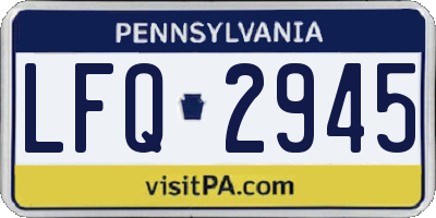 PA license plate LFQ2945