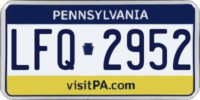 PA license plate LFQ2952