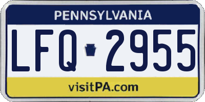 PA license plate LFQ2955