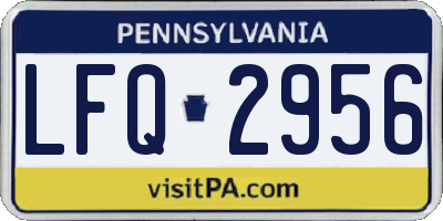 PA license plate LFQ2956