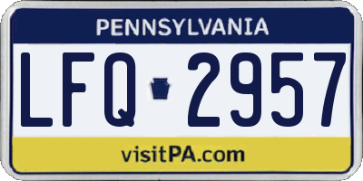 PA license plate LFQ2957