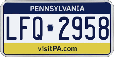 PA license plate LFQ2958