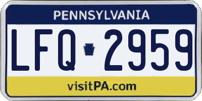 PA license plate LFQ2959