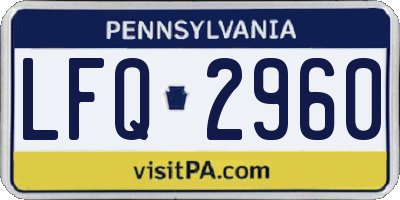 PA license plate LFQ2960