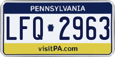 PA license plate LFQ2963