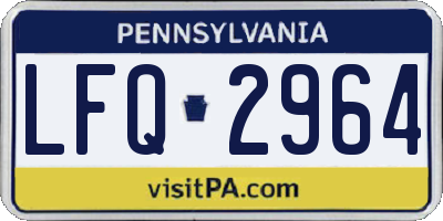 PA license plate LFQ2964