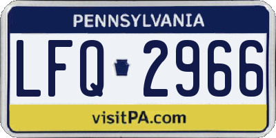PA license plate LFQ2966