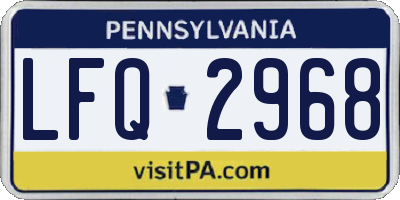 PA license plate LFQ2968