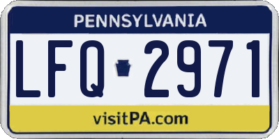 PA license plate LFQ2971