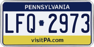 PA license plate LFQ2973