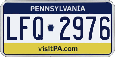 PA license plate LFQ2976