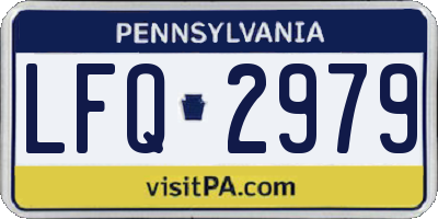 PA license plate LFQ2979
