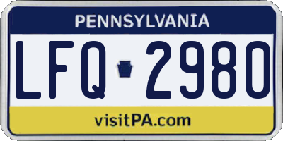 PA license plate LFQ2980
