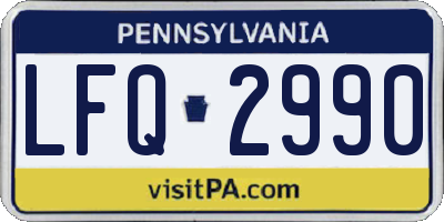 PA license plate LFQ2990