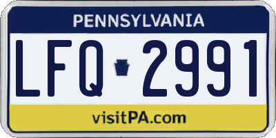 PA license plate LFQ2991