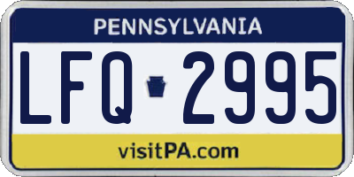 PA license plate LFQ2995