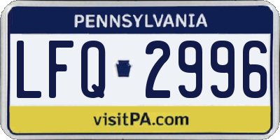 PA license plate LFQ2996