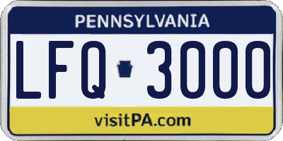 PA license plate LFQ3000