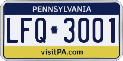 PA license plate LFQ3001