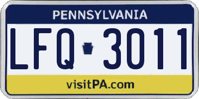 PA license plate LFQ3011