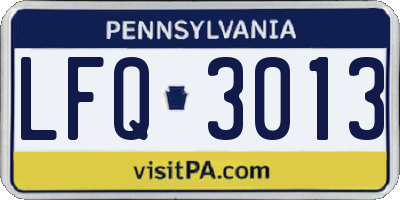 PA license plate LFQ3013